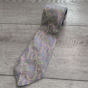 Vintage Neiman Marcus Multicolor Neck‎ Tie Paisley Silk